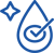 icon of water droplet and check mark representing clean drinking water after PFAS testing